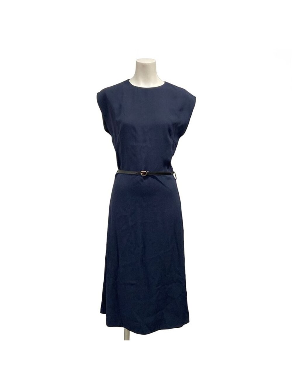 Louis Vuitton Dress S Dark Navy Crew Neck Sleeveless Long